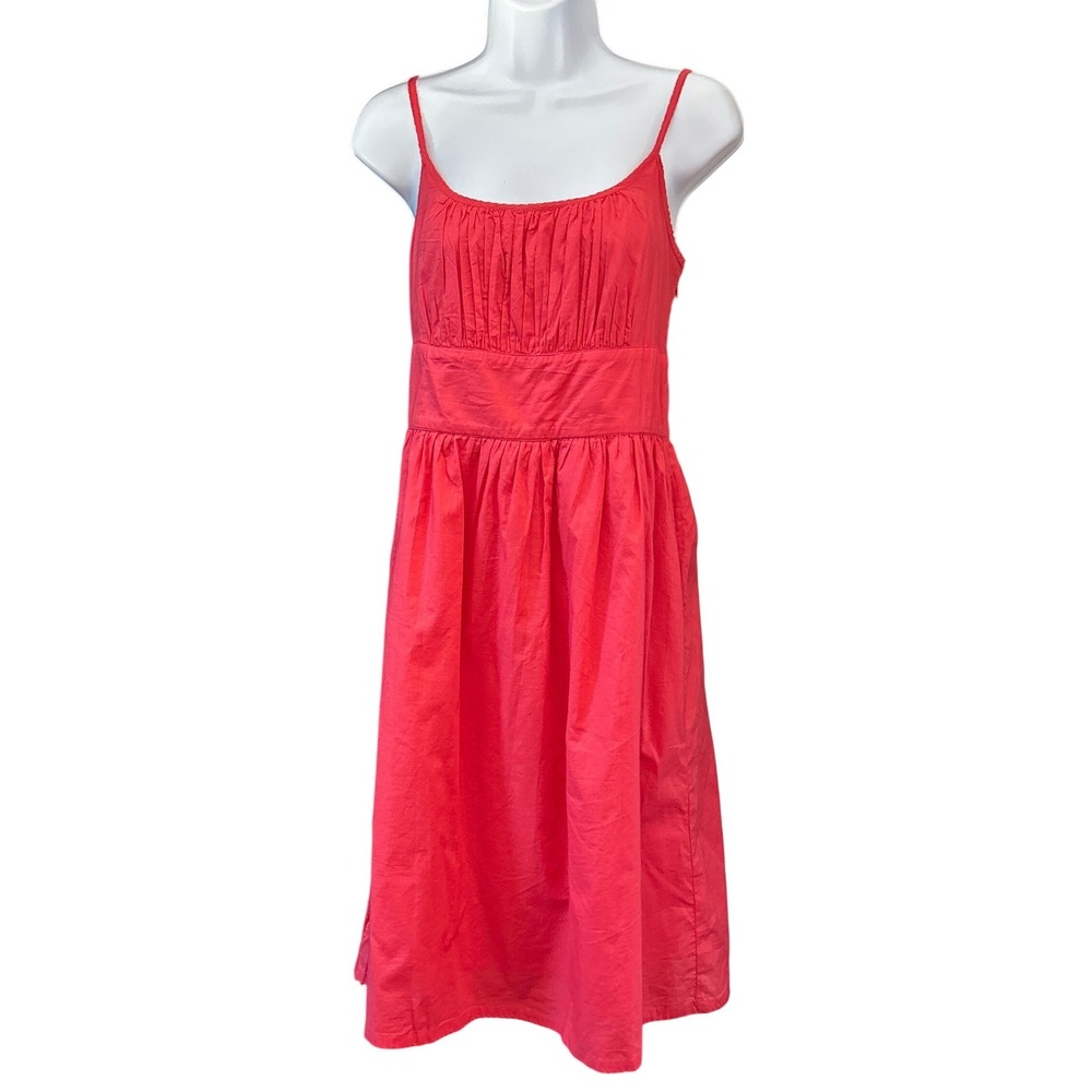 2008 Gap Sundress Coral Pink  Bright Summer Coastal Preppy Girly 10 555042-00-1